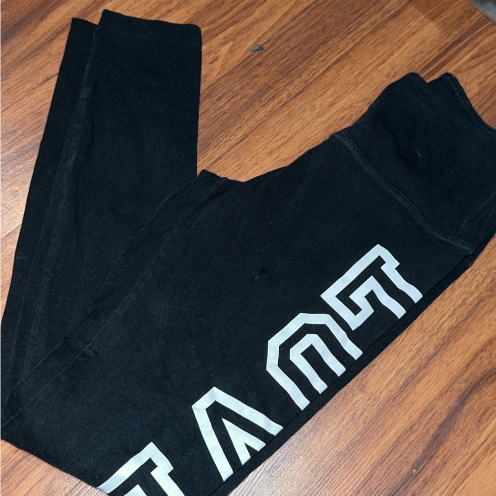 Black Leggings with White Geometric Print